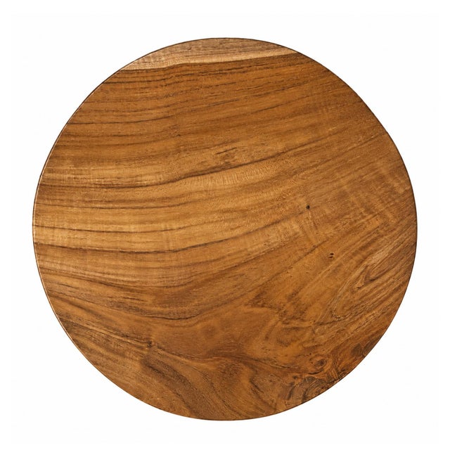 Contemporary Teak Root Cylinder End Side Table For Sale - Image 3 of 13