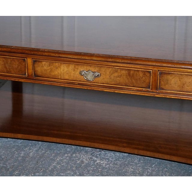 Large Georgian Burr Walnut Coffee Table from Brights of Nettlebed London For Sale - Image 4 of 18