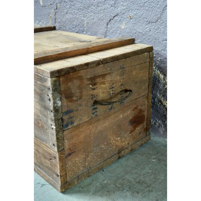 Beige Large Wood Trunk, 1940s For Sale - Image 8 of 9