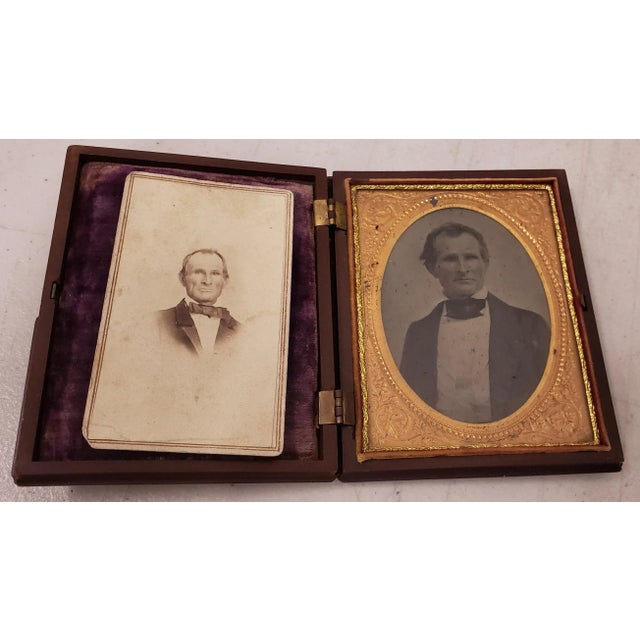 Mid 19th Century Gutta Percha Box W/ Photo's & Notes on Genealogy