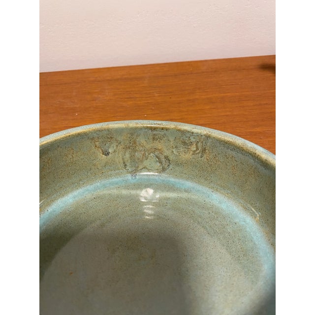 Mid 20th Century Vintage Zanesville Cylindrical Blue Glazed Pot For Sale - Image 5 of 9