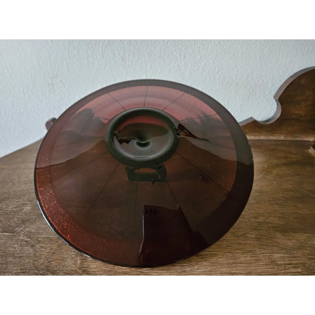 Mid 19th Century Vintage Violet Glass Tray With Gold Trim For Sale - Image 9 of 11