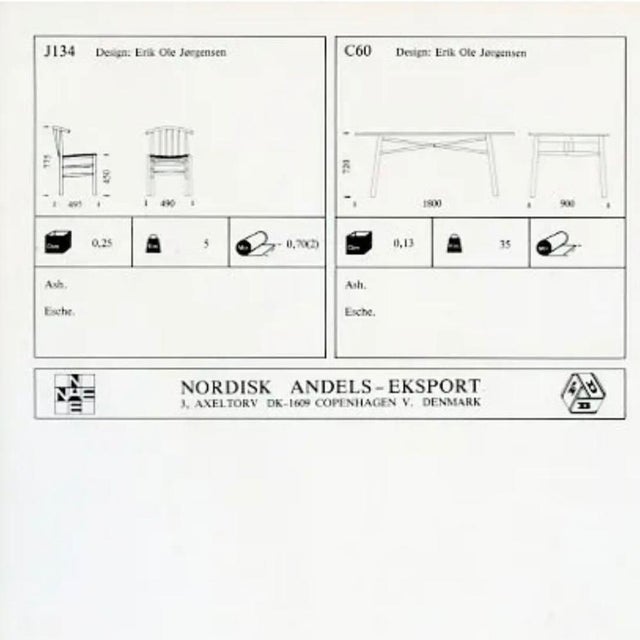 Wood Danish J-151 Dining Chairs in Beech and Papercord by Erik Ole Jørgensen for FDB Møbler, 1960s, Set of 4 For Sale - Image 7 of 8
