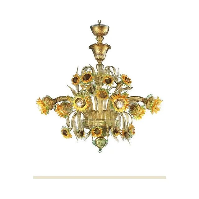 Venetian Sunflowers Murano Glass Chandelier by Simoeng For Sale - Image 13 of 13