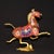This is a finely crafted antique cloisonné enamel sculpture of a galloping horse, a traditional symbol of power,...