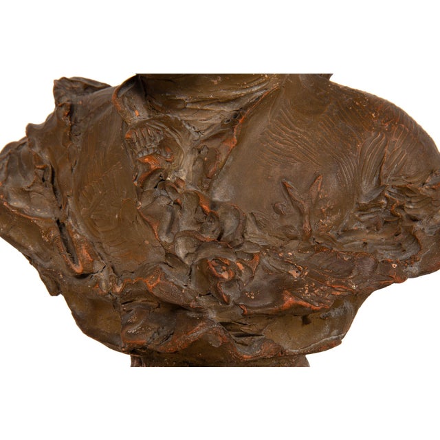 French Antique Terracotta Bust of Compte D’Artois by Fernand Cianciani For Sale - Image 9 of 18