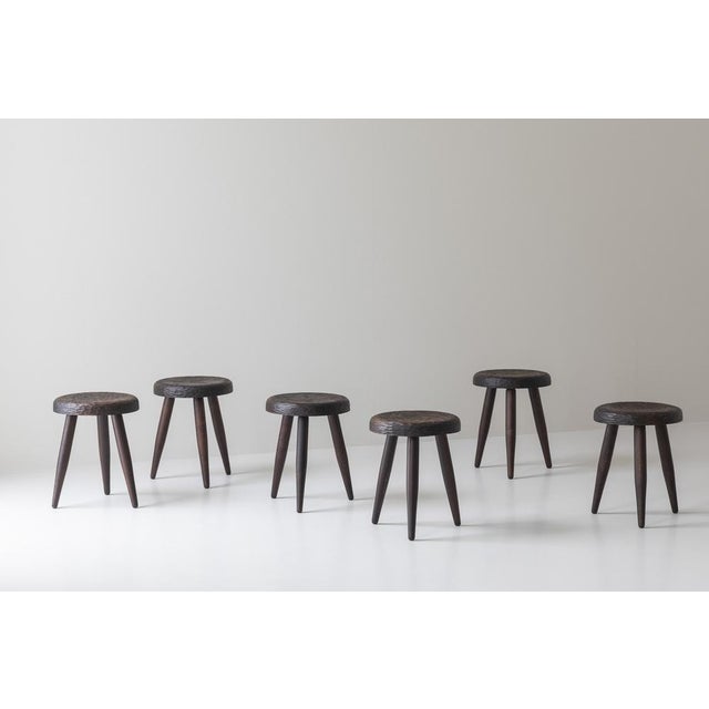 Stools in the style of Charlotte Perriand, France, 1960s, Set of 6 For Sale - Image 16 of 16
