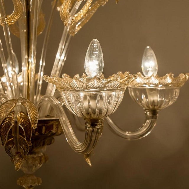 Large Venetian Chandelier in Gilded Murano Glass attributed to Barovier, 1960s For Sale - Image 17 of 18