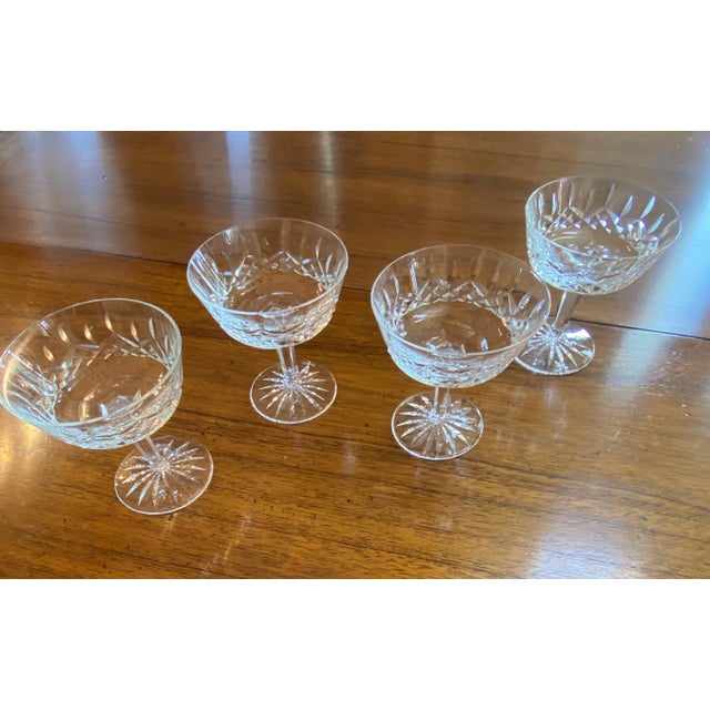 Waterford Crystal 1960s Waterford Crystal / Lismore Champagne / Sherbet Coupes - Set of 4 For Sale - Image 4 of 4