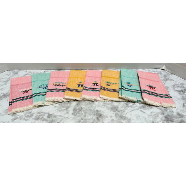 Vintage Cotton Linen Hand Loomed Napkins - Set of Eight For Sale - Image 12 of 12