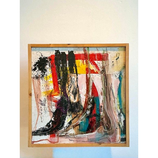 Vintage Original Abstract Oil on Canvas For Sale - Image 11 of 12