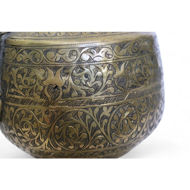 Metal Antique Islamic Teapot in Brass Bukhara, 1900s For Sale - Image 7 of 13