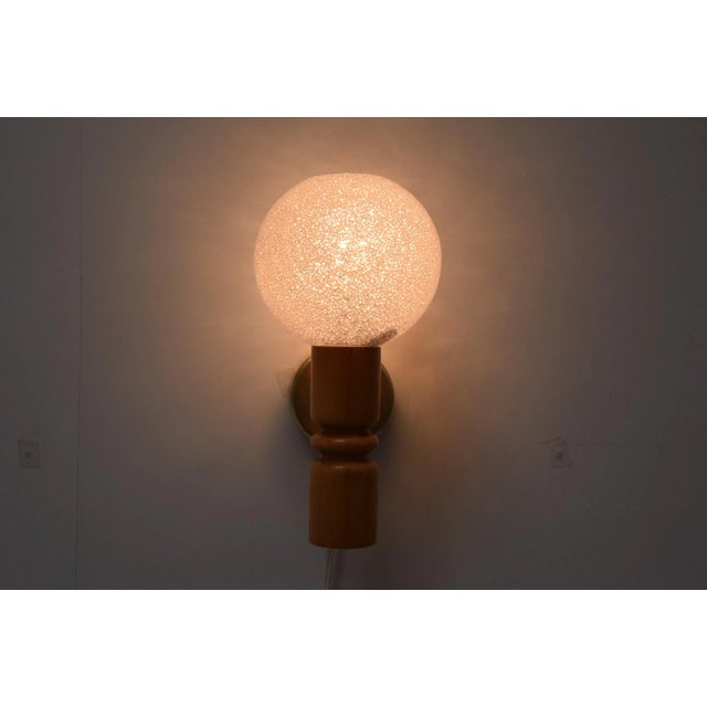 Brown Mid-Century Wall Lamp attributed to Zilina, 1970s For Sale - Image 8 of 13