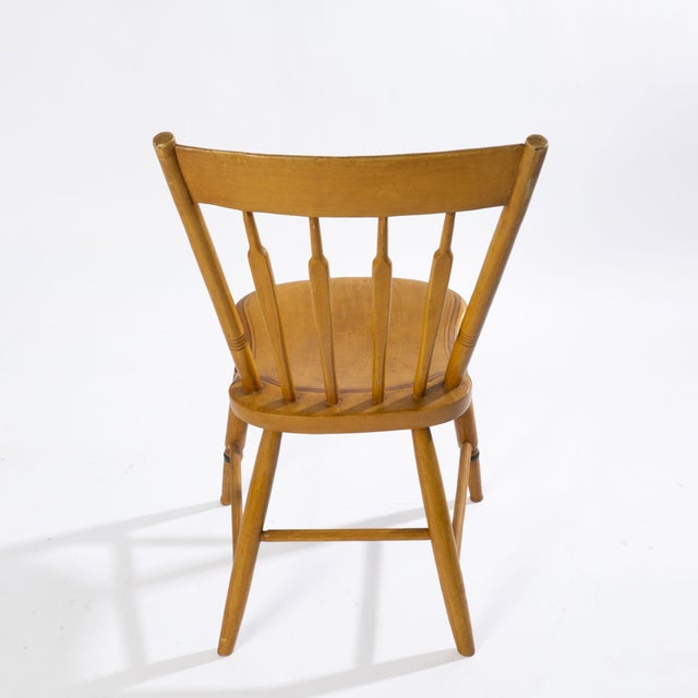 American Set of Four 19th Century Painted Plank Seat Arrow Back Windsor Chairs For Sale - Image 3 of 9