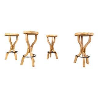 Mid-Century Brutalist Bar Stools, 1960s, Set of 4 For Sale