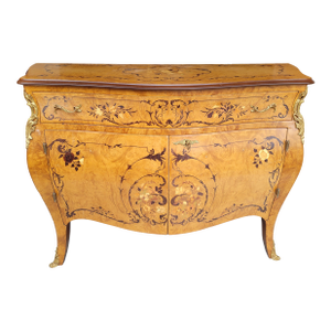 Vintage Italian Inlaid Blonde Bombay Dresser