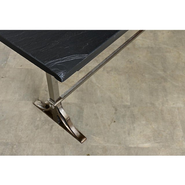 French Circa 1920 Slate and Iron Console Table For Sale - Image 16 of 16