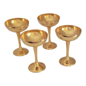 Mid 20th Century Mid-Century Modern International Silver Company Gold-Plated Champagne Coupes — Set of 4