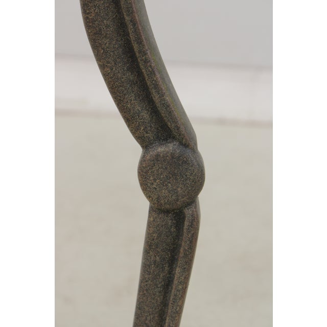 Outdoor Cast Aluminum Glass Top Patio End Table For Sale - Image 14 of 14