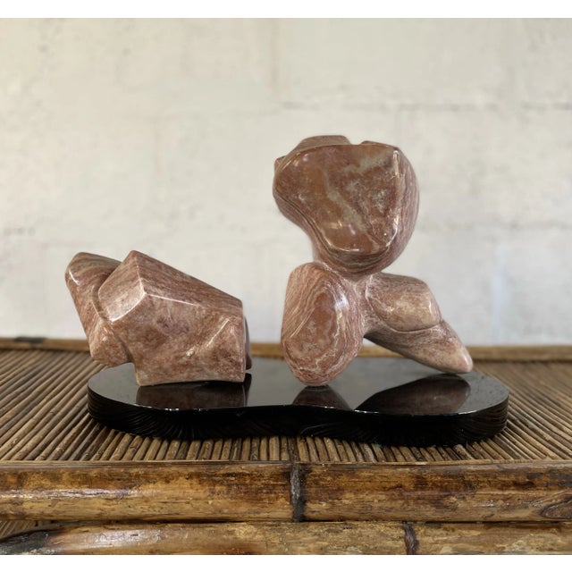 1970s 1970s Vintage Abstract Red Marble Amorphous Sculpture For Sale - Image 5 of 8