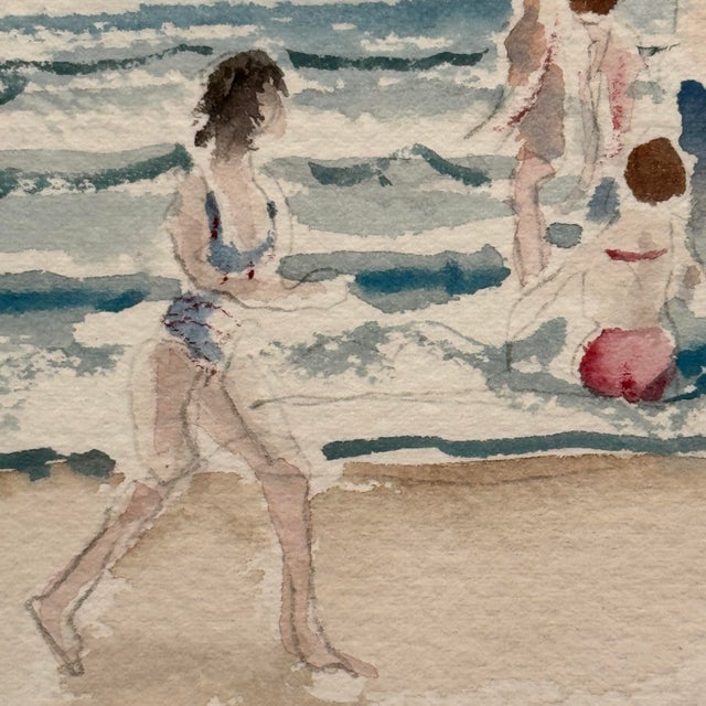 Original Cape May Beach Watercolor Painting by Al Manchester For Sale In Tampa - Image 6 of 12