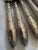 6 antique sterling silver handled fruit, cheese or dessert knives. These knives have ornate handles with vertical fluting...