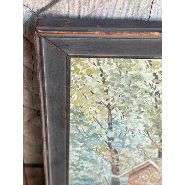 Paper Antique 1920's Signed Watercolor Painting by Mildred Ayling Parker, Framed For Sale - Image 7 of 10