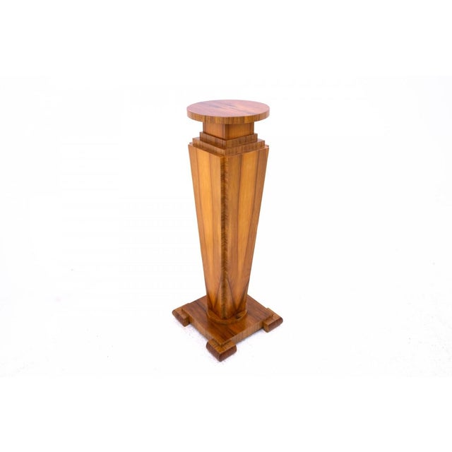Wood Mid-20th Century Art Deco Pedestals, Poland, 1950s For Sale - Image 7 of 12