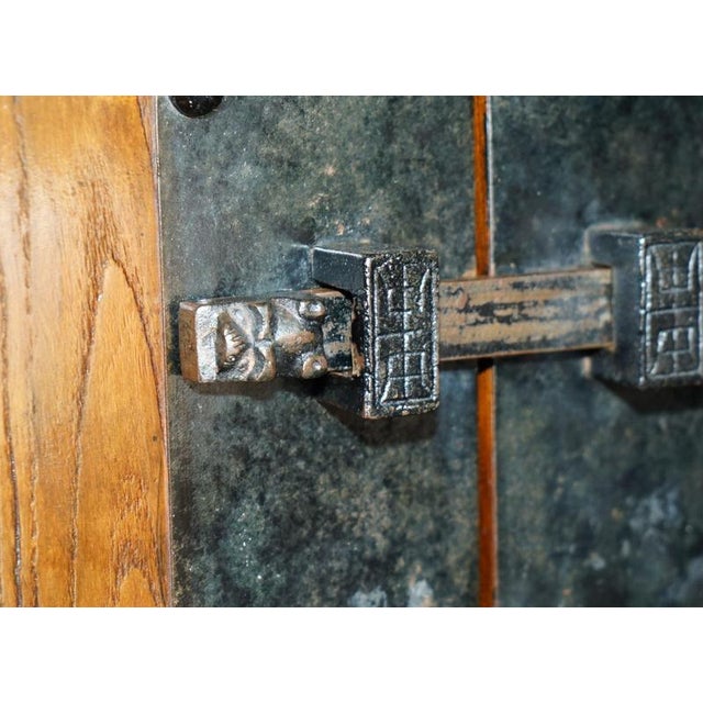 Metal Antique Korean Elm Jang Cabinet with Iron Mounts, 1900 For Sale - Image 7 of 18