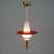 Italian Red Lantern in Milk Glass & Brass, 1950s For Sale - Image 5 of 17