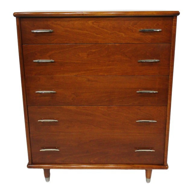 American of Martinsville Styled Highboy Dresser Chest For Sale