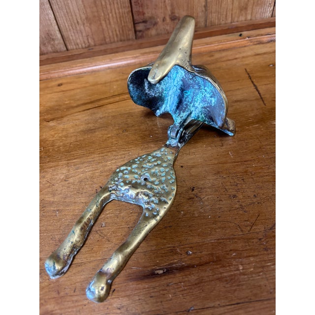Mid 20th Century Vintage English Brass Fox Door Knocker For Sale - Image 5 of 6