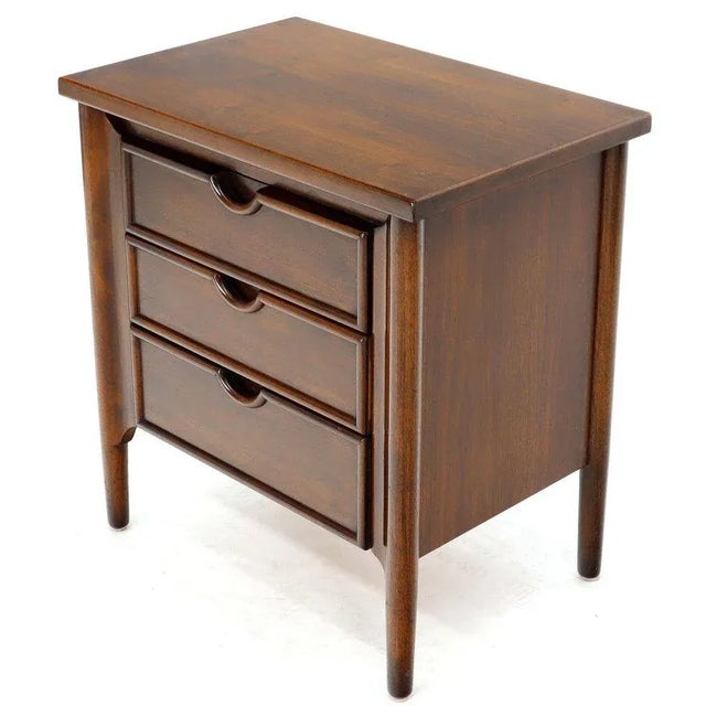 Exposed Sculptural Legs Three Drawers Nightstands End Tables Stands - a Pair For Sale - Image 9 of 12