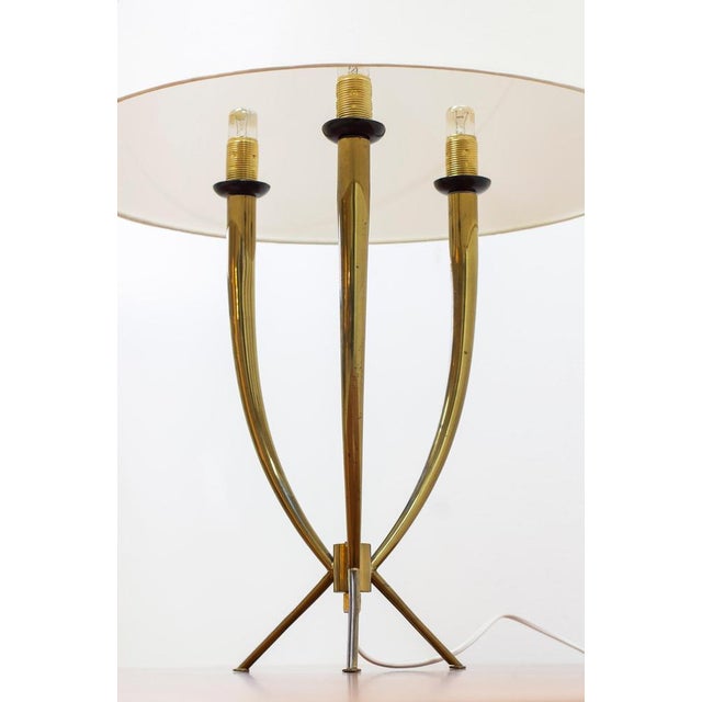 Mid-Century Brass Tripod Table Lamp, 1950s For Sale - Image 4 of 14