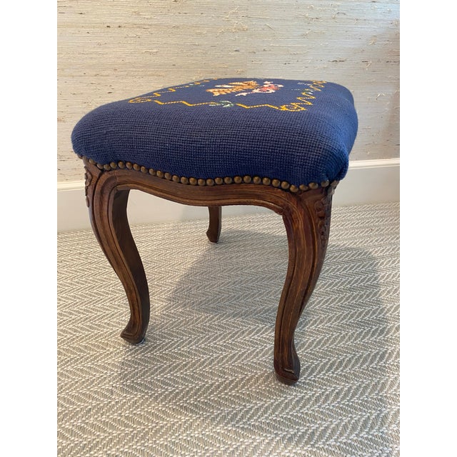 Traditional 1980s Needlepoint Bench For Sale - Image 3 of 6
