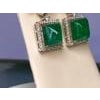 32Carat Natural Zambian Emerald Sugar Loaf Cabochon & Diamond/Drop Earrings 18KG For Sale - Image 16 of 18