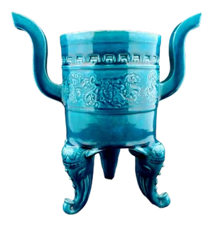 Early 20th Century Chinese Porcelain Elephant Head Tripod Censer