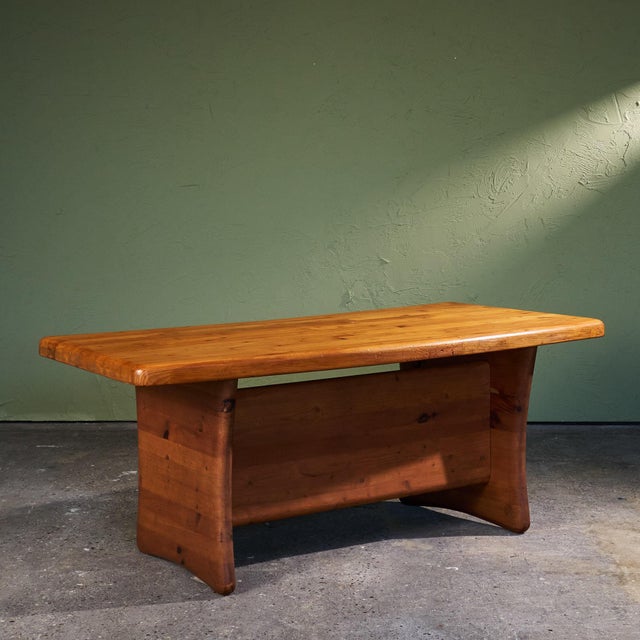 This one-off solid pine writing desk was made in France in the 1960s and originates from the home of an architect in...