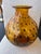 Vintage Hand Blown Amber Swirl Tortoise Spotted Glass Vase For Sale In West Palm - Image 6 of 8