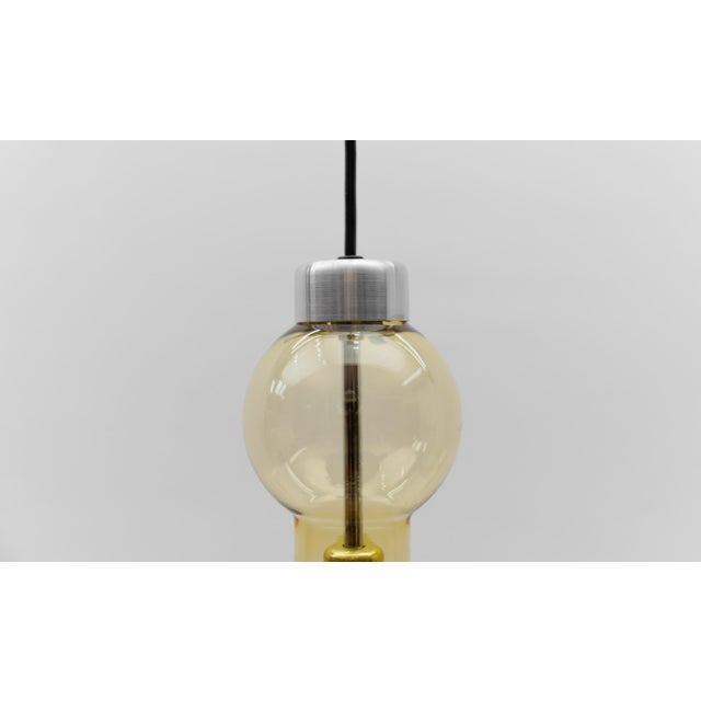Metal Amber Bubble Glass Pendant Lamp, Germany 1960s For Sale - Image 7 of 8