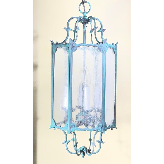 Antique Vintage Solid Brass Chandelier / Lantern For Sale - Image 15 of 18