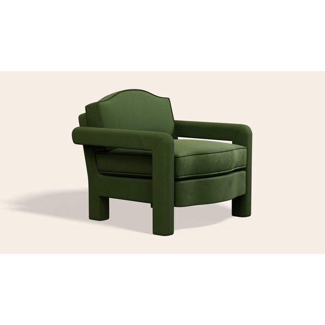 Contemporary Zucchini Velvet Elio Lounge Chair by Ceraudo For Sale - Image 3 of 7