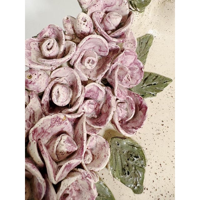 Pottery Vide-Poche with Floral Decorations, France, 1970s For Sale - Image 6 of 9