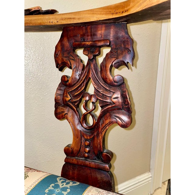 Late 20th Century Renaissance Style Walnut Corner Chair For Sale - Image 9 of 12