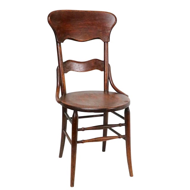 Early 20th Century Victorian Oak Bentwood Side Chair For Sale - Image 11 of 12