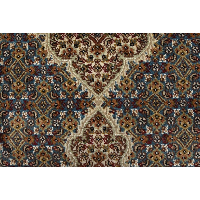 Tabriz Mahi Rug 8' X 10'3'' Blue Wool Traditional Hand-Knotted Oriental Carpet For Sale - Image 11 of 15