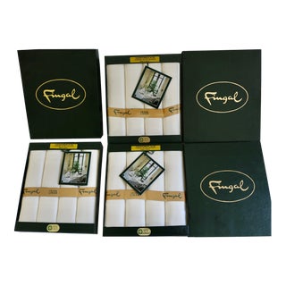 Vintage Fingal Linen Damask Napkins in Chrysanthemum Pattern -3 Sets of 4, Made in Ireland- 12 Pieces For Sale