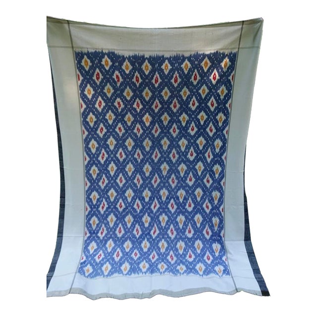 Cotton Ikat Tablecloth, Bed Throw For Sale