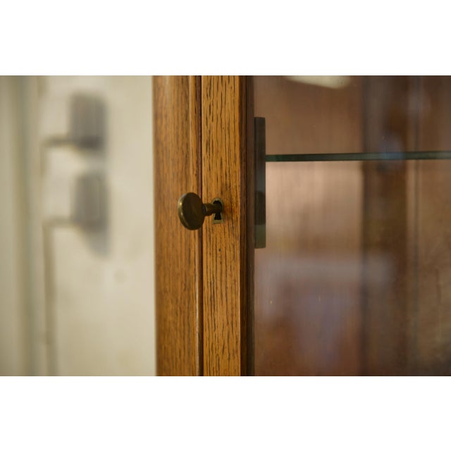 Charles Dudouyt Vintage Oak Display Cabinet by Charles Dudouyt, 1950s For Sale - Image 4 of 14