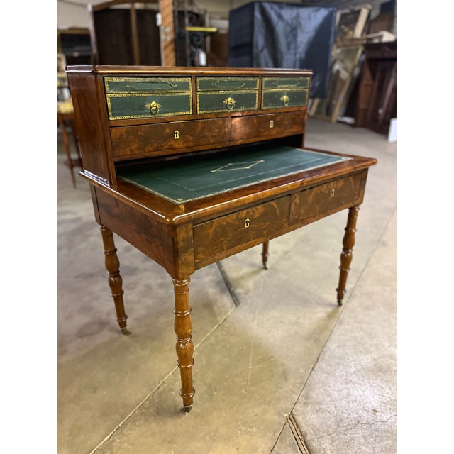 French Louis Philippe Mahogany Document Desk With Leather Faced Drawers For Sale - Image 3 of 10
